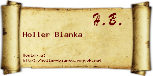 Holler Bianka névjegykártya